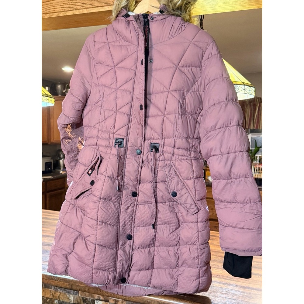 Women's Canada Weathergear Quilted Puffer Parka coat with soft fur lining. Sz M